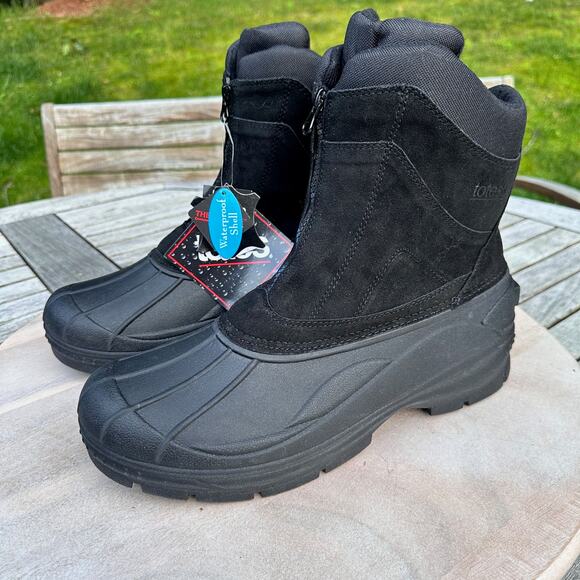 Totes Leather Rubber Duck Toe Waterproof Winter Boots Insulated Mens Size 9 New - Picture 14 of 15